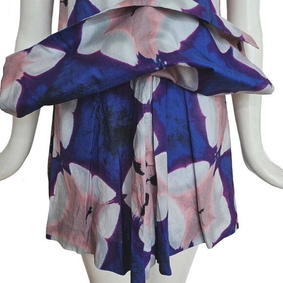 MARNI BLUE/PURPLE/GRAY COTTON DRESS (38) - Picture 3 of 9